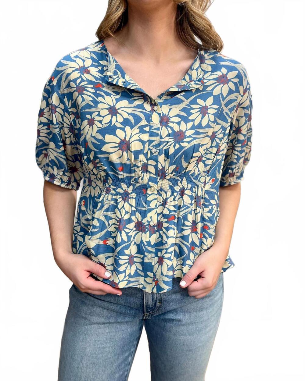 NEW THE GREAT. the hayflower top in blscb bloom